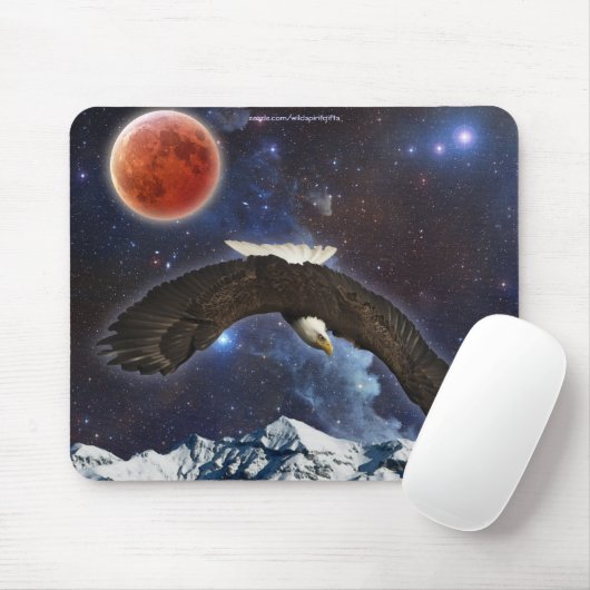 Tapis De Souris Aigle de chauve de l'espace extra-atmosphérique, M (Avec souris)