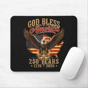 Tapis De Souris Aigle Dieu Bénisse l'Amérique 250 Ans 1776 2026