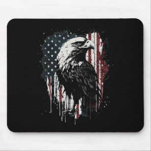 Tapis De Souris Aigle du drapeau américain P du 4 juillet Jour de