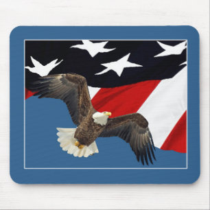 Tapis De Souris Aigle et drapeau
