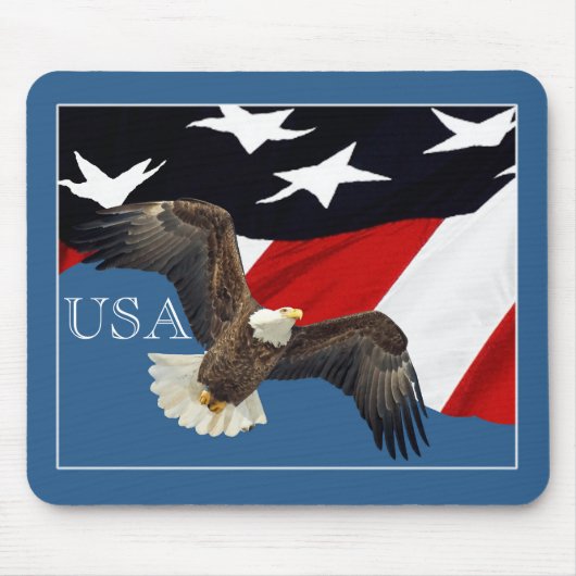 Tapis De Souris Aigle et Drapeau USA (Devant)