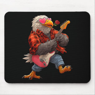 Tapis De Souris Aigle mignon jouant de la guitare Guitariste Anima