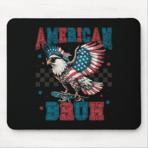 Tapis De Souris Aigle patriotique américaine 4 juillet indépendant