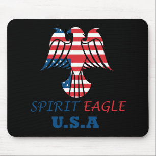 Tapis De Souris aigle spirituel drapeau USA