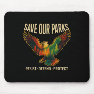 Tapis De Souris Aigle Usa Sauver Nos Parcs Résister Protéger Parc 