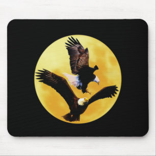 Tapis De Souris Aigles chauves et pleine lune