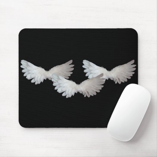 Tapis De Souris Ailes blanches Mousepad (Avec souris)