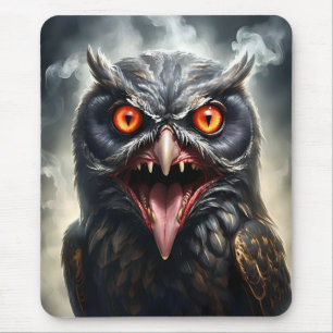 Tapis De Souris "Ailes de cauchemar : le hibou vampire aux crocs"