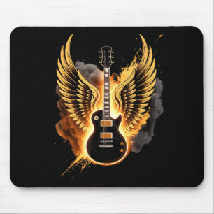 Tapis De Souris Ailes de guitare rétro Art abstrait Rock And Roll 