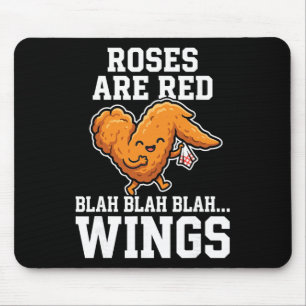 Tapis De Souris Ailes de poulet Buffalo Roses Sont Rouges Jour Drô