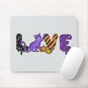 Tapis De Souris Aimer avec un chat mignon pour Halloween