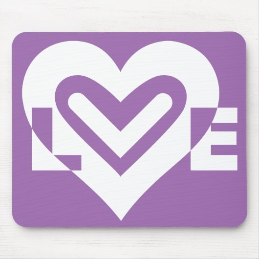 Tapis De Souris Aimer blanc et violet (Devant)