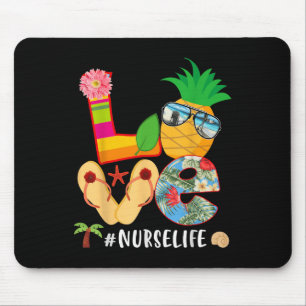 Tapis De Souris Aimer Été Ananas Flop Flip Tropical Flower Nu