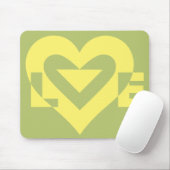 Tapis De Souris Aimer Jaune sur Sage Green (Avec souris)