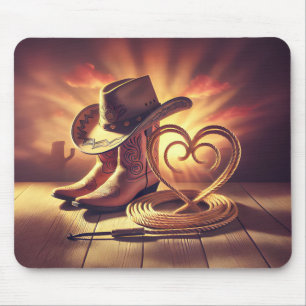 Tapis De Souris Aimer la voie Cowboy