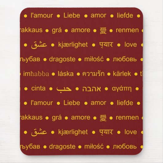 Tapis De Souris Aimer les mots internationaux (Devant)