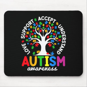 Tapis De Souris Aimer Support Accepter Comprendre L'Autisme De L'A