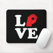 Tapis De Souris Aimer Symbole Asl (Avec souris)