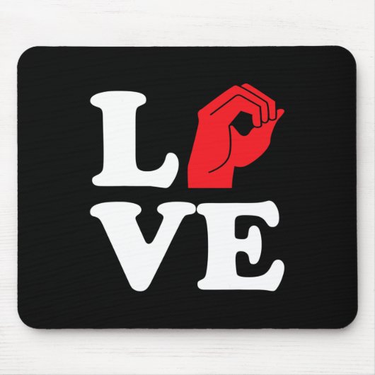 Tapis De Souris Aimer Symbole Asl (Devant)