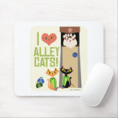 Tapis De Souris Aimez ces chats d'allée (Avec souris)