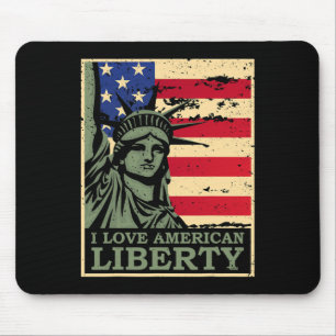 Tapis De Souris Aimez La Liberté Américaine 4 Juillet Fête De L'In