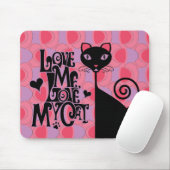 Tapis De Souris Aimez mon mousepad de chat (Avec souris)