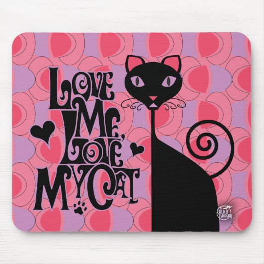 Tapis De Souris Aimez mon mousepad de chat (Devant)