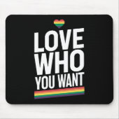 Tapis De Souris Aimez qui vous voulez drapeau Gay pride arc-en-cie (Devant)