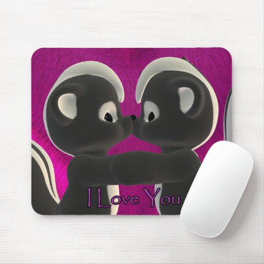 Tapis De Souris aimez-vous, en embrassant des mouffettes (Avec souris)