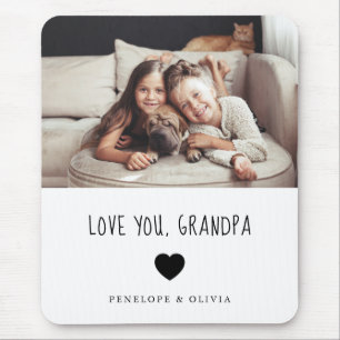 Tapis De Souris Aimez-vous grand-père Votre photo et votre texte