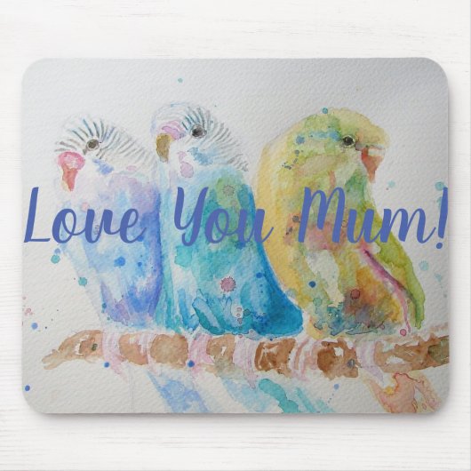 Tapis De Souris Aimez-vous maman Budgie Bird Ordinateur Souris Mat (Devant)