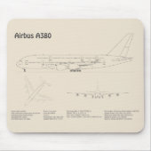 Tapis De Souris Airbus a380 - Plan de dessin du plan directeur de  (Devant)