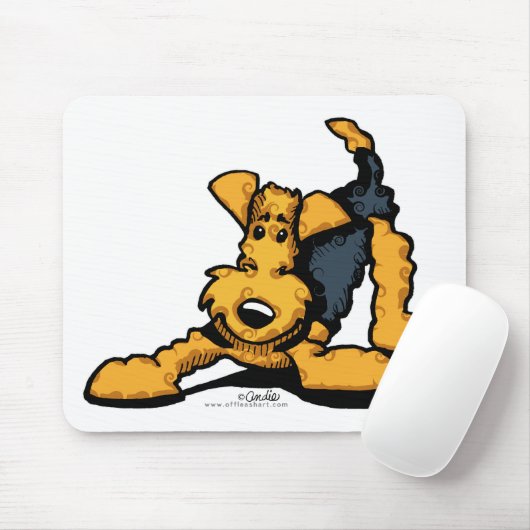 Tapis De Souris Airedale Terrier en jeu (Avec souris)