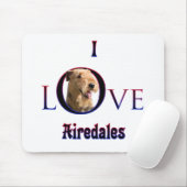 Tapis De Souris Airedale Terrier I Love (Avec souris)