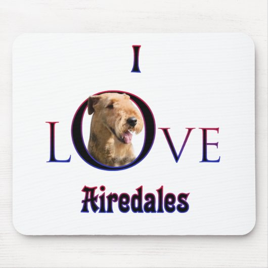 Tapis De Souris Airedale Terrier I Love (Devant)