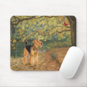 Tapis De Souris Airedale Terrier Ornithologie (Avec souris)