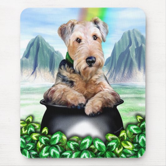 Tapis De Souris Airedale Terrier Pot d'or (Devant)