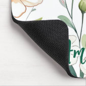 Tapis De Souris Airy White Flowers Greenery Pattern Blossom Floral (Coin)