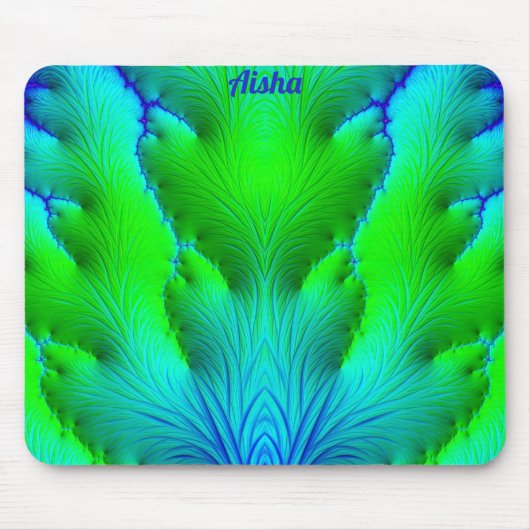 Tapis De Souris AISHA ~ Teintes chaudes et folles de vert et de bl (Devant)