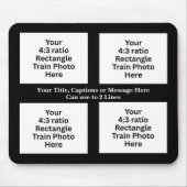 Tapis De Souris Ajouter Du Texte, Votre Photo Train Ici 4 Photos R (Devant)