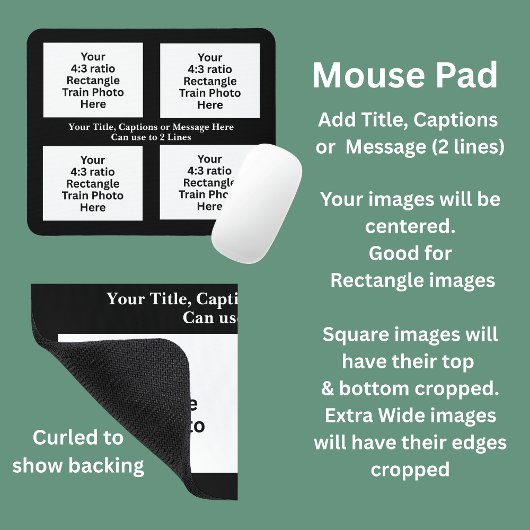 Tapis De Souris Ajouter Du Texte, Votre Photo Train Ici 4 Photos R