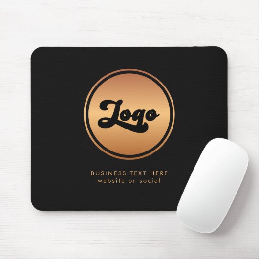 Tapis De Souris Ajouter Gold Business Company Logo & Text Professi (Avec souris)