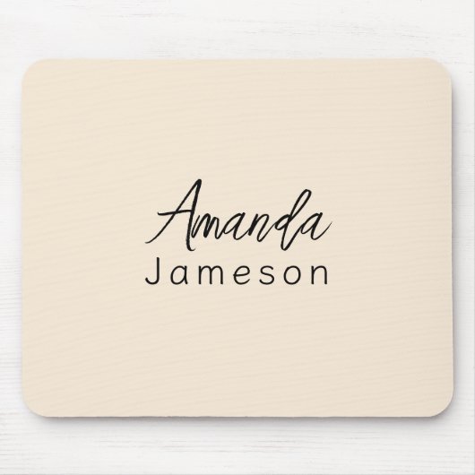 Tapis De Souris Ajouter le nom complet Monogramme minimal simple s (Devant)