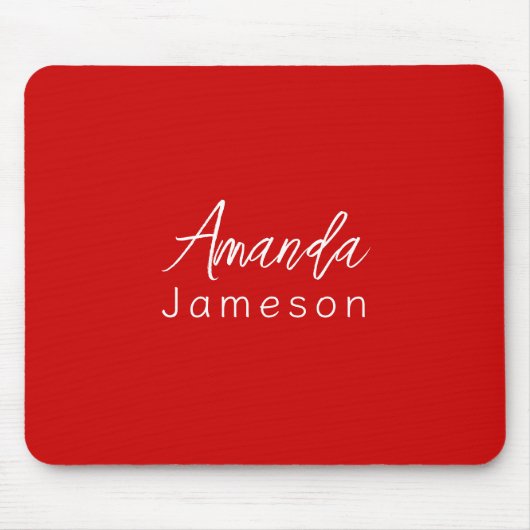 Tapis De Souris Ajouter le nom complet Simple Minimal Monogramme L (Devant)