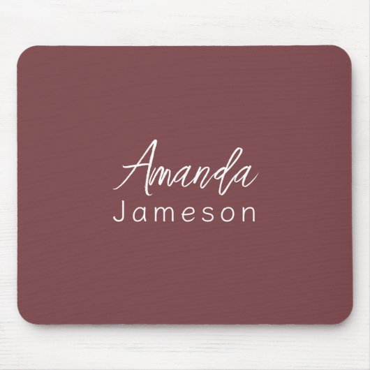 Tapis De Souris Ajouter le nom complet Simple Minimal Monogramme R (Devant)