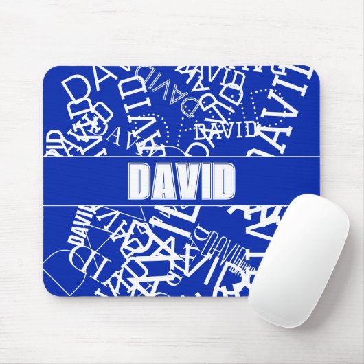 Tapis De Souris Ajouter n'importe quel nom, nom collage En bleu & (Avec souris)