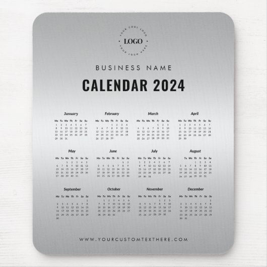 Tapis De Souris Ajouter un calendrier personnalisé du logo de l'en (Devant)