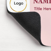 Tapis De Souris Ajouter un logo simple titre de nom rose pâle (Coin)