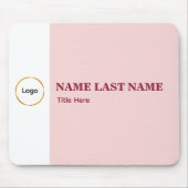 Tapis De Souris Ajouter un logo simple titre de nom rose pâle (Devant)