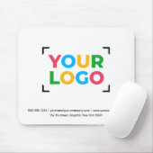 Tapis De Souris Ajouter Votre Logo Simple Entreprise Promo Blanc (Avec souris)